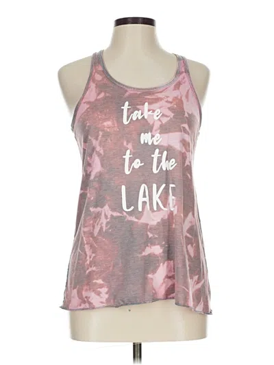 Pre-owned Bella+canvas Sleeveless Top Pink Halter Neckline Tops