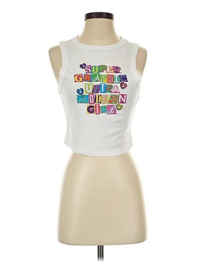 Pre-owned Bella+canvas Sleeveless Top White Scoop Neck Tops