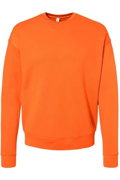 Bella+canvas Sponge Fleece Drop Shoulder Crewneck Sweatshirt In Orange