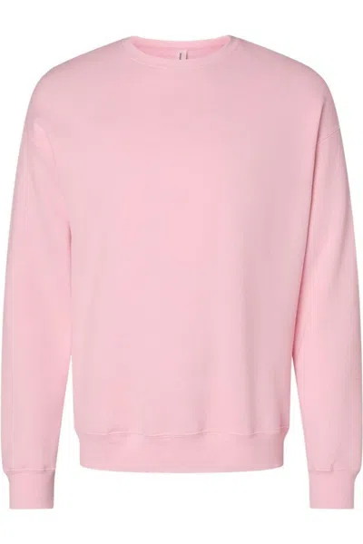 Bella+canvas Sponge Fleece Drop Shoulder Crewneck Sweatshirt In Pink