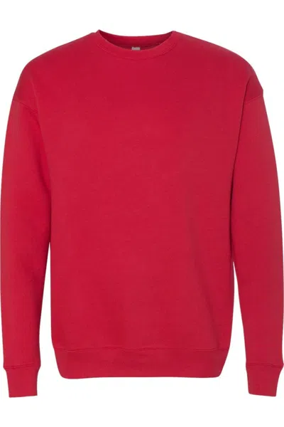 Bella+canvas Sponge Fleece Drop Shoulder Crewneck Sweatshirt In Red
