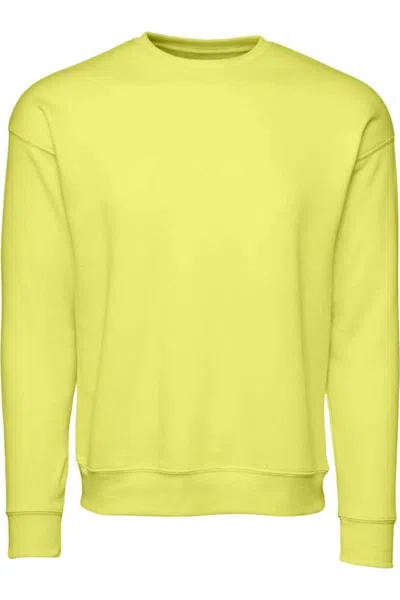 Bella+canvas Sponge Fleece Drop Shoulder Crewneck Sweatshirt In Yellow