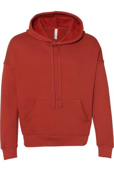 Bella+canvas Sponge Fleece Drop Shoulder Hoodie In Red