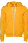 Bella+canvas Sponge Fleece Full-zip Hoodie In Gold
