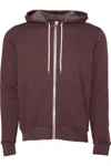 Bella+canvas Sponge Fleece Full-zip Hoodie In Red