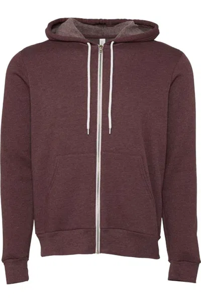 Bella+canvas Sponge Fleece Full-zip Hoodie In Red