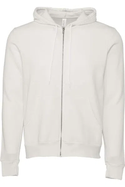 Bella+canvas Sponge Fleece Full-zip Hoodie In White