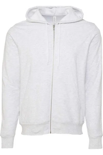 Bella+canvas Sponge Fleece Full-zip Hoodie In White