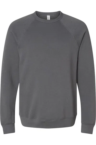 Bella+canvas Sponge Fleece Raglan Crewneck Sweatshirt In Black