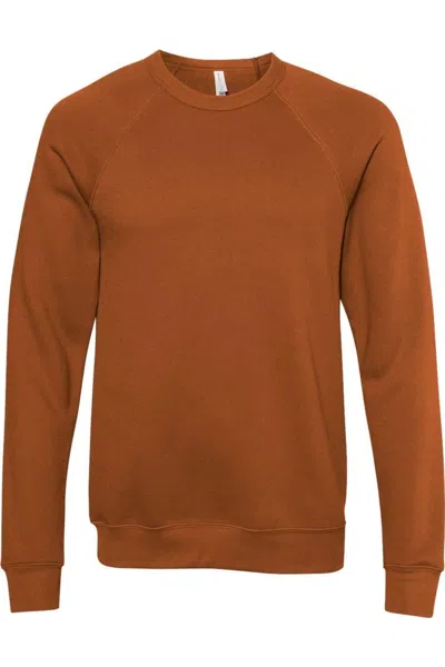 Bella+canvas Sponge Fleece Raglan Crewneck Sweatshirt In Brown