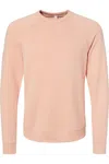 Bella+canvas Sponge Fleece Raglan Crewneck Sweatshirt In Pink