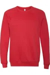 Bella+canvas Sponge Fleece Raglan Crewneck Sweatshirt In Red