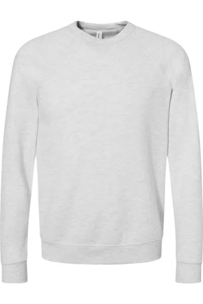 Bella+canvas Sponge Fleece Raglan Crewneck Sweatshirt In White