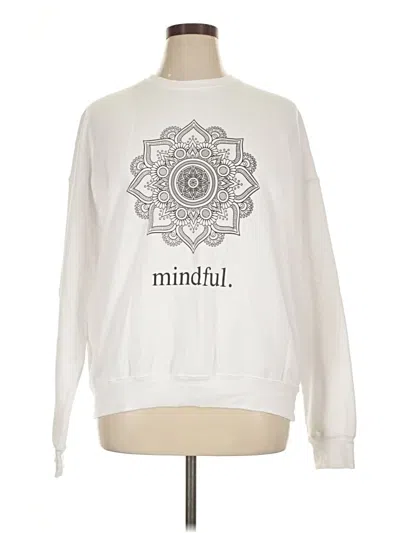 Pre-owned Bella+canvas Sweatshirt In White