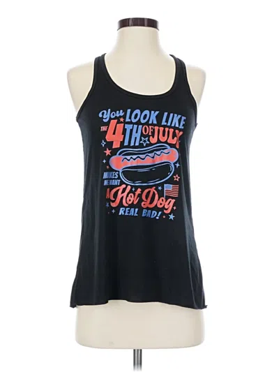 Pre-owned Bella+canvas Tank Top Black Halter Neckline Tops
