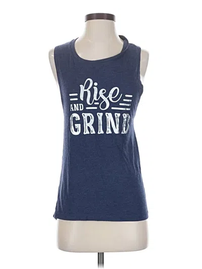 Pre-owned Bella+canvas Tank Top Blue Halter Neckline Tops
