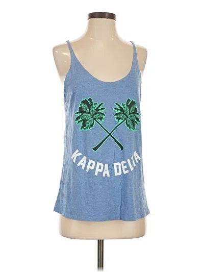 Pre-owned Bella+canvas Tank Top Blue Strapless Neckline Tops
