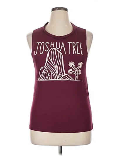 Pre-owned Bella+canvas Tank Top Burgundy Halter Neckline Tops