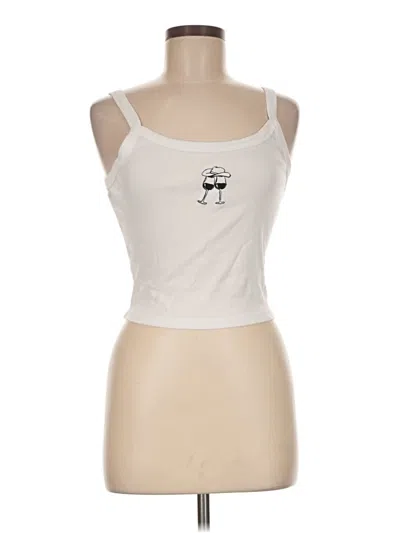 Pre-owned Bella+canvas Tank Top Ivory Strapless Neckline Tops