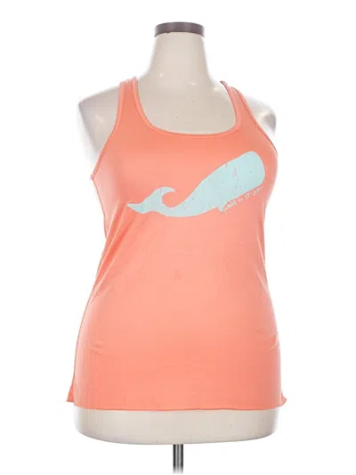 Pre-owned Bella+canvas Tank Top Orange Halter Neckline Tops