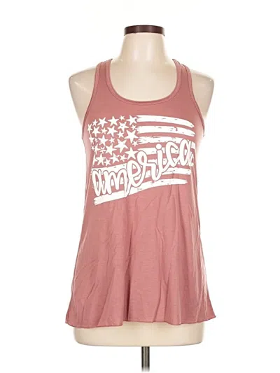 Pre-owned Bella+canvas Tank Top Pink Halter Neckline Tops