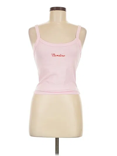 Pre-owned Bella+canvas Tank Top Pink Strapless Neckline Tops