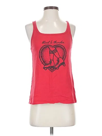 Pre-owned Bella+canvas Tank Top Red Halter Neckline Tops