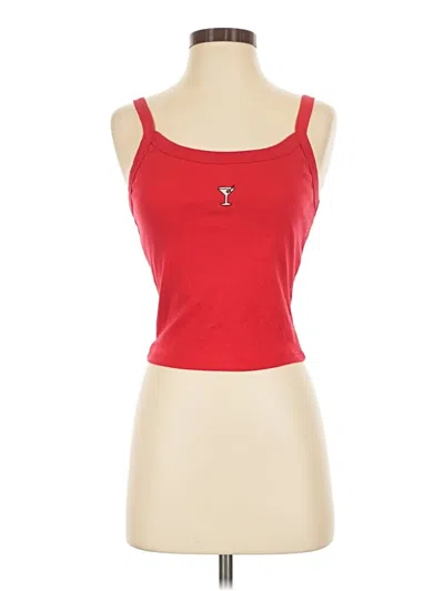 Pre-owned Bella+canvas Tank Top Red Strapless Neckline Tops