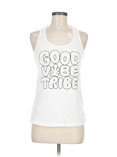 Pre-owned Bella+canvas Tank Top White Halter Neckline Tops