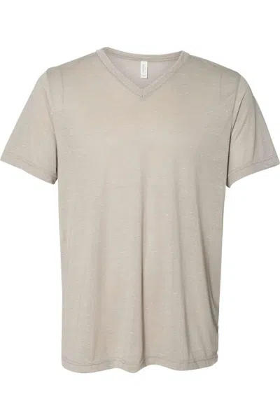 Bella+canvas Textured Jersey V-neck Tee In Beige