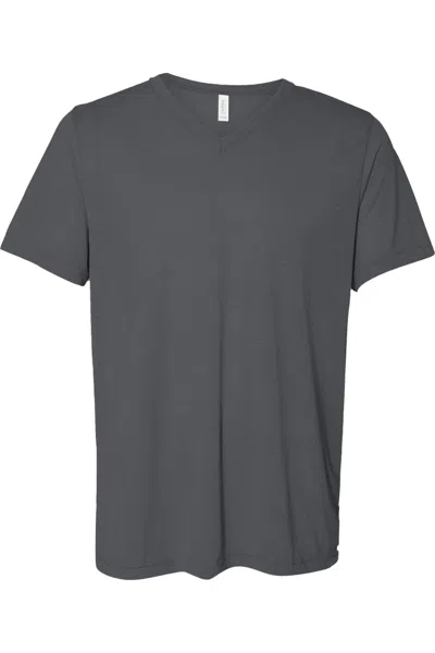Bella+canvas Textured Jersey V-neck Tee In Grey