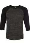 Bella+canvas Three-quarter Sleeve Baseball Tee In Grey