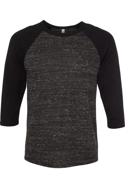 Bella+canvas Three-quarter Sleeve Baseball Tee In Grey