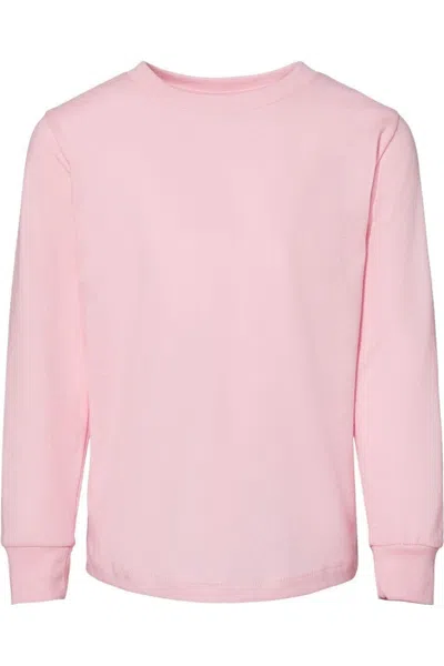 Bella+canvas Kids' Toddler Jersey Long Sleeve Tee In Pink