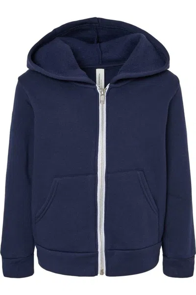 Bella+canvas Kids' Toddler Sponge Fleece Full-zip Hoodie In Blue