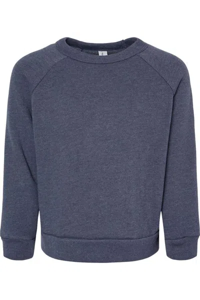 Bella+canvas Kids' Toddler Sponge Fleece Raglan Sweatshirt In Blue