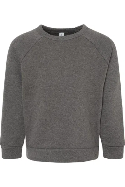 Bella+canvas Kids' Toddler Sponge Fleece Raglan Sweatshirt In Gray