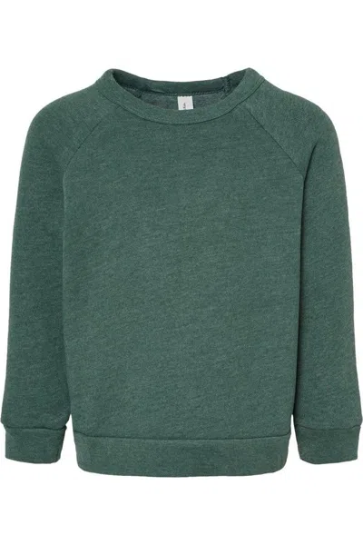 Bella+canvas Kids' Toddler Sponge Fleece Raglan Sweatshirt In Green