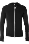 Bella+canvas Triblend Lightweight Full-zip Hooded Long Sleeve Tee In Multi