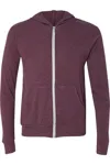 BELLA+CANVAS TRIBLEND LIGHTWEIGHT FULL-ZIP HOODED LONG SLEEVE TEE