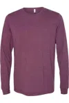 Bella+canvas Heather Cvc Long Sleeve Tee In Purple