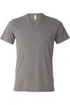 Bella+canvas Triblend V-neck Short Sleeve Tee In Grey