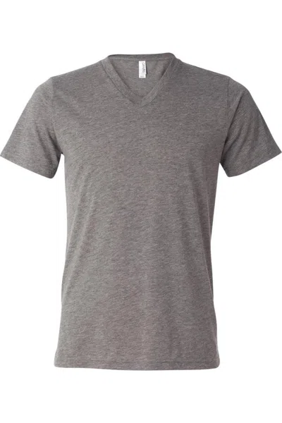 Bella+canvas Triblend V-neck Short Sleeve Tee In Grey