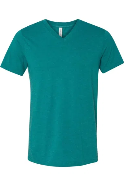 Bella+canvas Triblend V-neck Short Sleeve Tee In Green