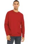 Bella+canvas Unisex Adult Fleece Drop Shoulder Sweatshirt In Red