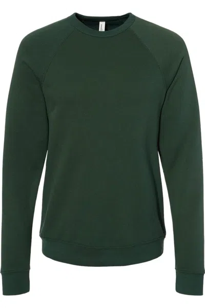 Bella+canvas Bella + Canvas Unisex Adult Fleece Raglan Sweatshirt In Green