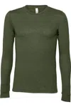 Bella+canvas Unisex Adult Jersey Long-sleeved T-shirt In Green
