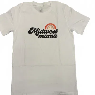 Bella+canvas Unisex Midwest Mama Rainbow Graphic Tee In White In Beige