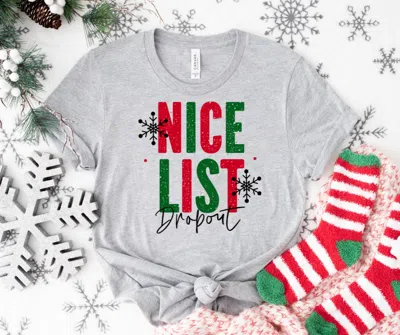 Bella+canvas Unisex Nice List Dropout Graphic Tee In Gray In Grey