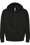 Bella+canvas Unisex Sponge Fleece Dtm Full-zip Hoodie In Black